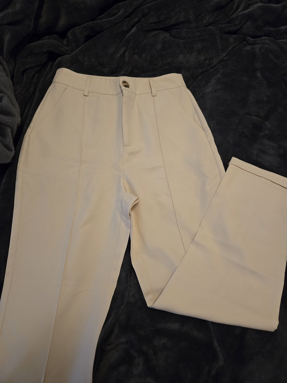SHEIN Cream High-Waist Tailored Men’s Dress Pants
